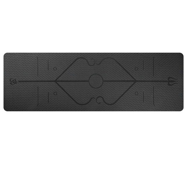 Non Slip TPE Yoga Mat Position Line Beginner - FatRock:Fitness