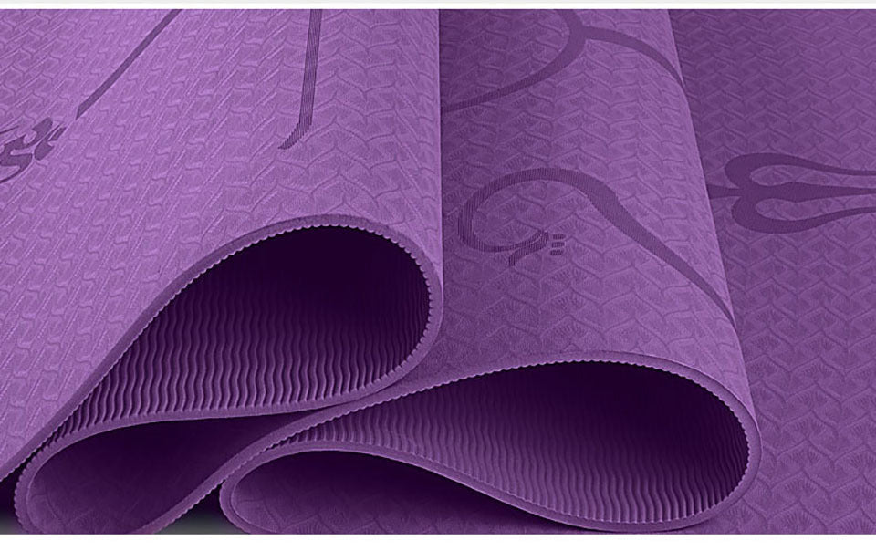 Non Slip TPE Yoga Mat Position Line Beginner - FatRock:Fitness