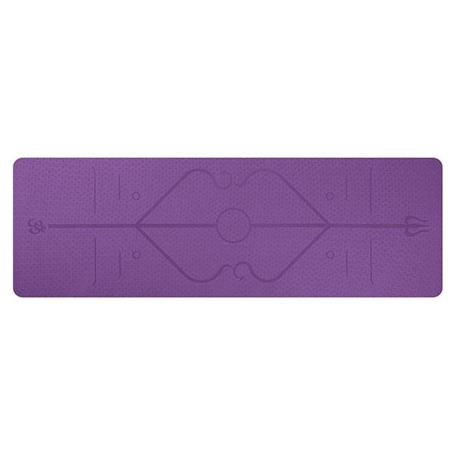 Non Slip TPE Yoga Mat Position Line Beginner - FatRock:Fitness