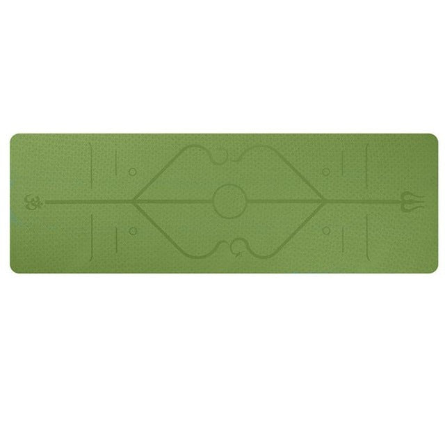 Non Slip TPE Yoga Mat Position Line Beginner - FatRock:Fitness