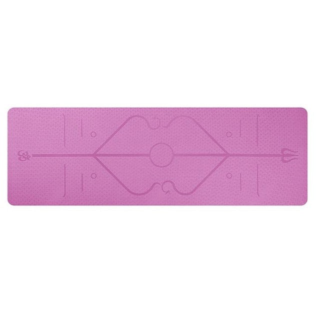 Non Slip TPE Yoga Mat Position Line Beginner - FatRock:Fitness