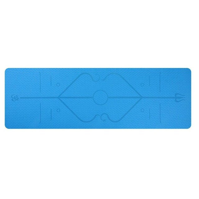 Non Slip TPE Yoga Mat Position Line Beginner - FatRock:Fitness
